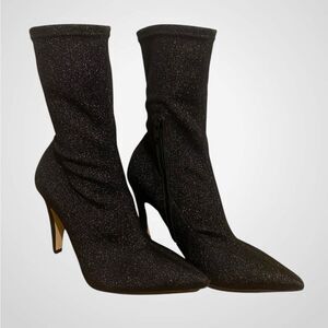 Designer Black metallic glitter ankle bootie | Giampaolo Viozzi boots size 6.5